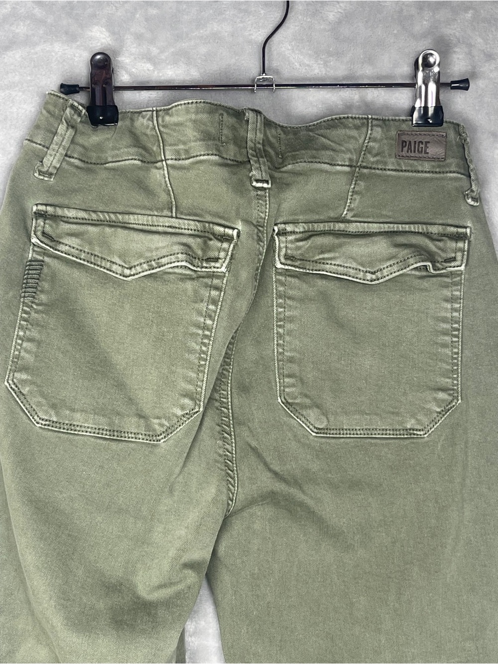 PAIGE petite Mayslie Olive Green Casual jeans - Picture 6 of 14